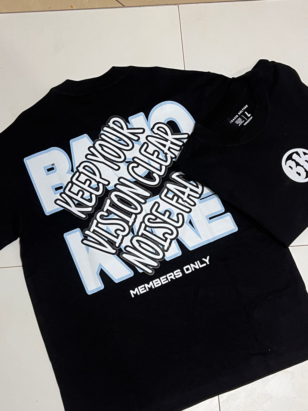 Black 001 Tee/Black Origin Tee